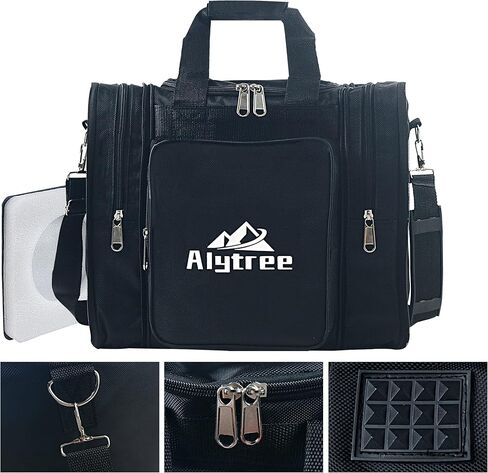 حقيبة بولينج غير قابلة للطي، حقيبة كرة بولينج مع جيبين قابلين للسحب، حقيبة بولينج قابلة للتعديل مع حامل كرة مبطن يناسب أكياس البولينج كرة واحدة وأحذية تصل إلى مقاس الرجال 14 in Kuwait