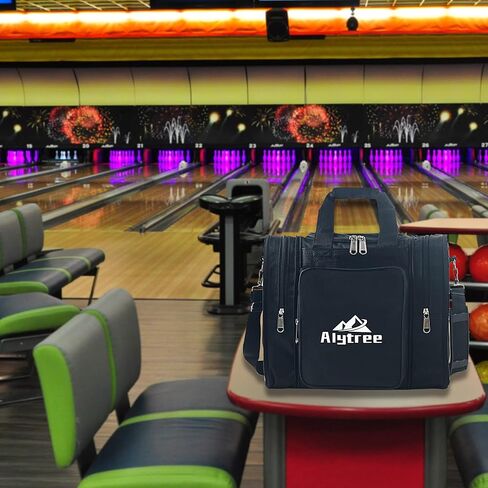 حقيبة بولينج غير قابلة للطي، حقيبة كرة بولينج مع جيبين قابلين للسحب، حقيبة بولينج قابلة للتعديل مع حامل كرة مبطن يناسب أكياس البولينج كرة واحدة وأحذية تصل إلى مقاس الرجال 14 in Kuwait