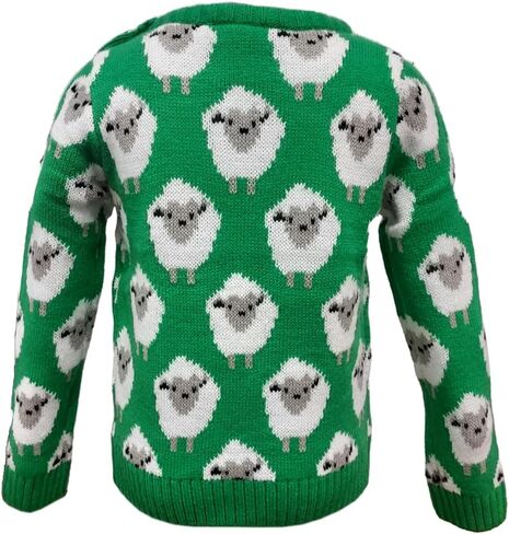 Traditional Craft Green Sheep Kids Jumper Irish Sweater Gift for Children 100% Acrylic in Saudi Arabia
