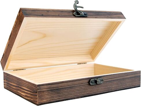 Unfinished Wooden Box with Hinged Lid, 7.8x5.1x1.96 Inches Wood Cigar Box Rectangle Keepsake Box Clasp Wood Box, Storage Box for DIY Crafts, Home Deocration, Jewelry in Saudi Arabia