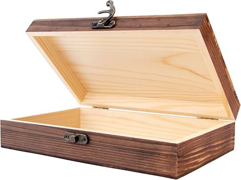 Unfinished Wooden Box with Hinged Lid, 7.8x5.1x1.96 Inches Wood Cigar Box Rectangle Keepsake Box Clasp Wood Box, Storage Box for DIY Crafts, Home Deocration, Jewelry in Saudi Arabia