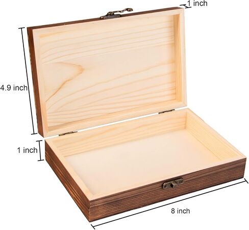 Unfinished Wooden Box with Hinged Lid, 7.8x5.1x1.96 Inches Wood Cigar Box Rectangle Keepsake Box Clasp Wood Box, Storage Box for DIY Crafts, Home Deocration, Jewelry in Saudi Arabia