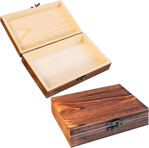 Unfinished Wooden Box with Hinged Lid, 7.8x5.1x1.96 Inches Wood Cigar Box Rectangle Keepsake Box Clasp Wood Box, Storage Box for DIY Crafts, Home Deocration, Jewelry in Saudi Arabia