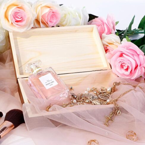 Unfinished Wooden Box with Hinged Lid, 7.8x5.1x1.96 Inches Wood Cigar Box Rectangle Keepsake Box Clasp Wood Box, Storage Box for DIY Crafts, Home Deocration, Jewelry in Saudi Arabia