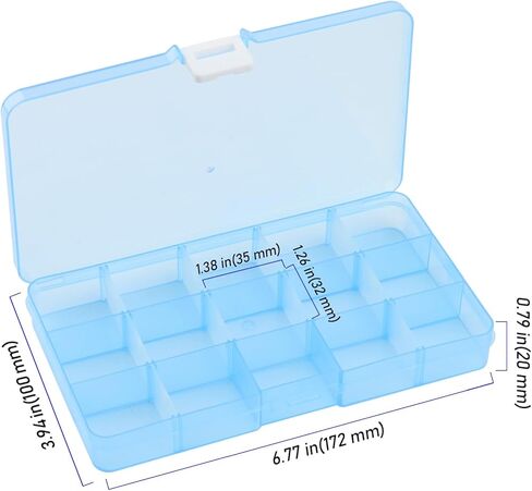 ZEONHEI 32 Pack 10 Grids Small Plastic Jewelry Bead Organizer Box, Colored Plastic Bead Storage Organizer Box with Adjusatble Dividers for Beads Earrings Rings Jewelry, 4 Colors in Kuwait