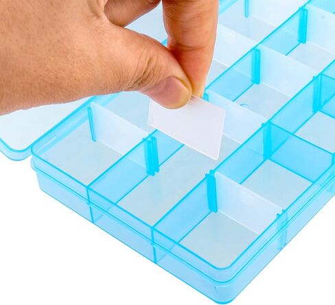 ZEONHEI 32 Pack 10 Grids Small Plastic Jewelry Bead Organizer Box, Colored Plastic Bead Storage Organizer Box with Adjusatble Dividers for Beads Earrings Rings Jewelry, 4 Colors in Kuwait