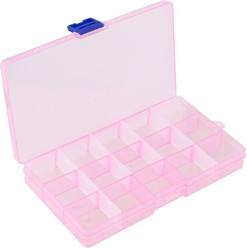 ZEONHEI 32 Pack 10 Grids Small Plastic Jewelry Bead Organizer Box, Colored Plastic Bead Storage Organizer Box with Adjusatble Dividers for Beads Earrings Rings Jewelry, 4 Colors in Kuwait