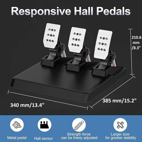 عجلة سباق DOYO مع دواسات قاعة لأجهزة Xbox One/Xbox Series X S/ PS4/ PS3/ PC/Xinput/Xbox 360/ Switch/Android، ردود فعل اهتزاز مزدوجة in Kuwait