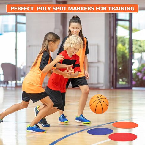 Roowest 100 Pcs 9 Inch Poly Spot Markers Non Slip Agility Training Markers Floor Dots Vinyl Flat Round Field Cones for Soccer Basketball Sport Training, School Exercise Drills, Dance Practice in Saudi Arabia