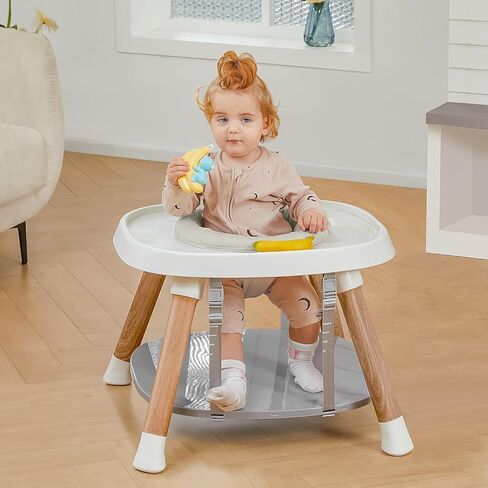BabyBond High Chair, 14-in-1 Convertible High Chairs for Babies and Toddlers, Baby High Chair with Activity Center, Highchair for Ages 6-72 Months (Wood Grain) in Kuwait