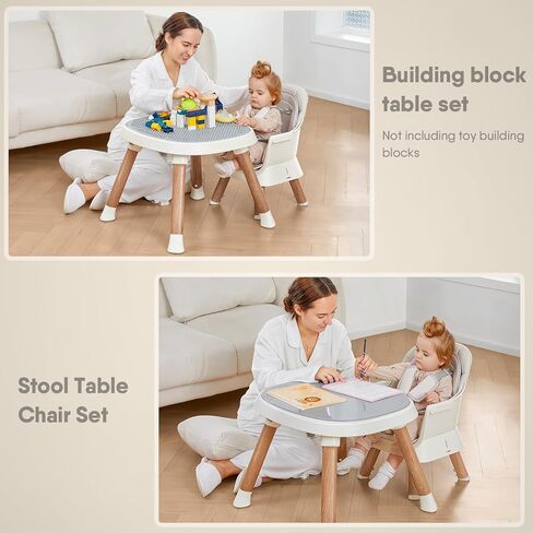BabyBond High Chair, 14-in-1 Convertible High Chairs for Babies and Toddlers, Baby High Chair with Activity Center, Highchair for Ages 6-72 Months (Wood Grain) in Kuwait
