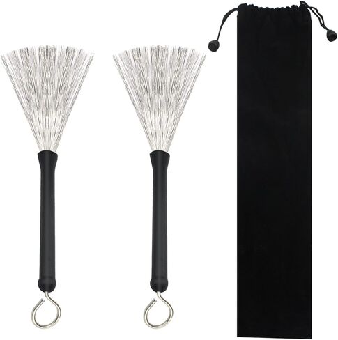 فرش طبلة WeiMeet فرش سلكية طبلة قابلة للسحب مع مقبض مطاطي مريح (قطعتان) in Kuwait