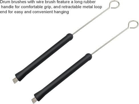 فرش طبلة WeiMeet فرش سلكية طبلة قابلة للسحب مع مقبض مطاطي مريح (قطعتان) in Kuwait