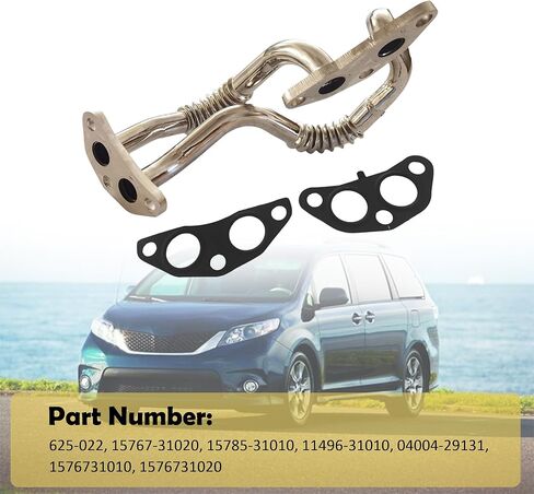 Engine Oil Cooler Line Hose Lower Pipe Assembly with Gaskets 625-022 for Toyota Sienna 2007-2019 for Highlander 2008-2019 for Venza 2009-2016 for Lexus RX350 2007-2016 for RX450h 2010-2016 1576731010 in Kuwait