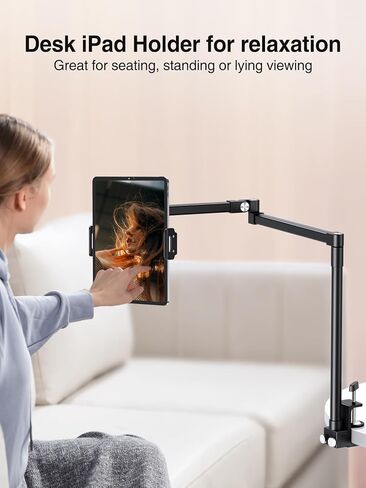 حامل iPad من النخبة للسرير، حامل حامل iPad مكتبي قابل للتعديل بالكامل [ألومنيوم عالي التحمل]، حامل iPad Pro قابل للطي لمشاهدة القراءة أثناء العمل، متوافق مع الأجهزة اللوحية مقاس 4.7-13 بوصة، Kindle in Kuwait