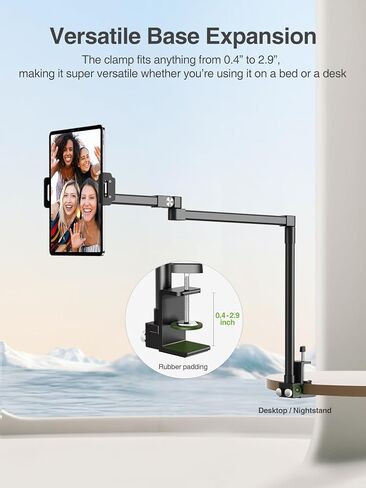 حامل iPad من النخبة للسرير، حامل حامل iPad مكتبي قابل للتعديل بالكامل [ألومنيوم عالي التحمل]، حامل iPad Pro قابل للطي لمشاهدة القراءة أثناء العمل، متوافق مع الأجهزة اللوحية مقاس 4.7-13 بوصة، Kindle in Kuwait