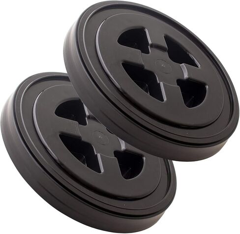 غطاء بديل Smart Seal - قطعتان، أسود - غطاء حاوية علوي سهل اللولب لدلو سعة 3.5،5،6 و7 جالون - درجة الطعام، التخزين الصناعي، الطلاء، محلول ملحي، طعام القطط والكلاب، المزيد in Kuwait