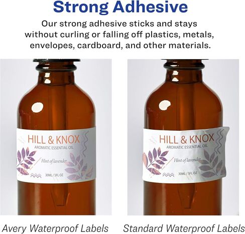 Avery Durable Waterproof Rectangle Labels with Sure Feed, 2" x 4", 50 Oil and Tear-Resistant Labels, Laser/Pigment-Based Inkjet Printable Labels (36564) in Saudi Arabia