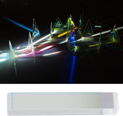 Walfront Optical Glass Triangular Prism K9 Optical Glass Prism Crystal Rainbow Maker for Decoration Physics Education Teaching Light Spectrum Photo Photography Prism Tool Gift (15 * 15 * 87mm) in Saudi Arabia