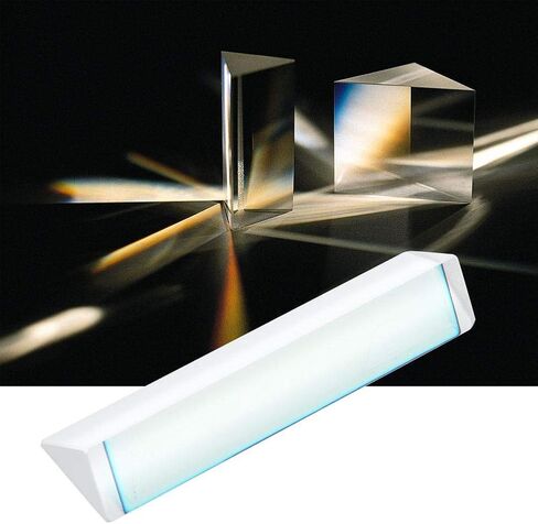 Walfront Optical Glass Triangular Prism K9 Optical Glass Prism Crystal Rainbow Maker for Decoration Physics Education Teaching Light Spectrum Photo Photography Prism Tool Gift (15 * 15 * 87mm) in Saudi Arabia