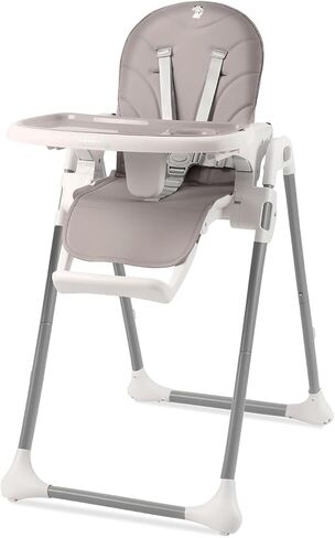 Sweety Fox High Chairs for Babies and Toddlers - Grey - Adjustable Portable & Foldable Baby High Chair with Bib Included - Removable Baby Chair Tray - Compact Reclinable Baby Highchairs in Saudi Arabia