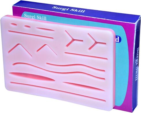 Surgiskill Suture Practice Pad,3Layers,with 14 Pre-Cut Wounds,Latest Duo Mesh Technology,Best for Medical &Veterinary Students,Nurses to Practice Suture Techniques On Silicon Skin Pad in Saudi Arabia