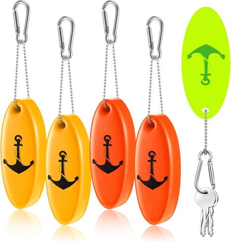 Herdear Floating Keychain Glow in the Dark Foam Floating Boat Key Chain Oval Float Key Ring for Fishing Surfing Outdoor Sport in Kuwait