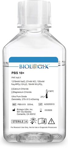 Phosphate Buffered Saline 10×, 500ml Lab PBS Buffer 0.1um Filtration, 7.4±0.1pH, Sterilize, 10 ×Concentrate, 500ml/Bottle in Saudi Arabia