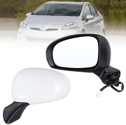 Right Passenger Side Door Mirror Compatible With 2012 2013 2014 2015 2016 2017 Toyota Prius V With Manual Folding Power Glass Black Replace#87910-47280(3Pins) in Saudi Arabia