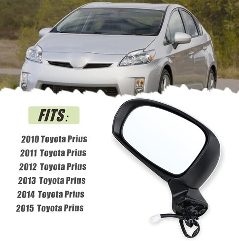 Right Passenger Side Door Mirror Compatible With 2012 2013 2014 2015 2016 2017 Toyota Prius V With Manual Folding Power Glass Black Replace#87910-47280(3Pins) in Saudi Arabia