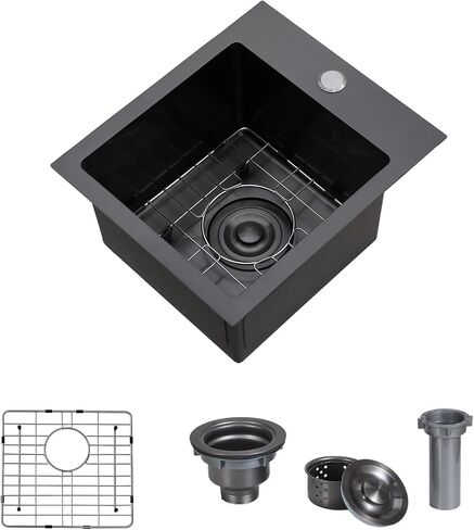 33 Inch Farmhouse Kitchen Sink 304 Stainless Steel Sinks Apron Front Single Bowl Kitchen Sink Workstation with Accessories, Flat Ledge Farmhouse Style in Kuwait