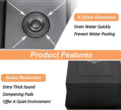 33 Inch Farmhouse Kitchen Sink 304 Stainless Steel Sinks Apron Front Single Bowl Kitchen Sink Workstation with Accessories, Flat Ledge Farmhouse Style in Kuwait