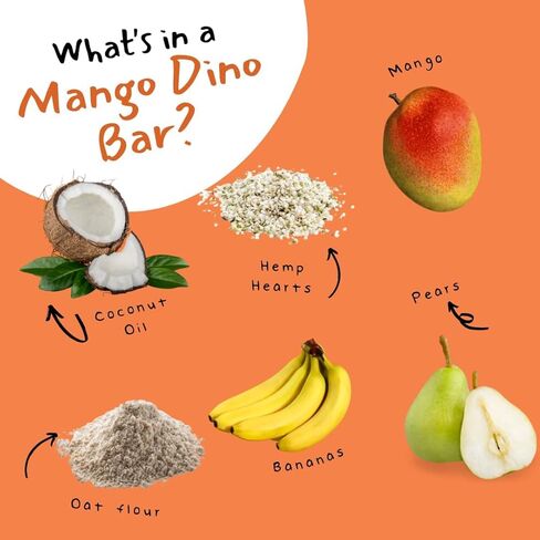 Dino Bars | Organic Fruit Bar for Kids | Organic Toddler Bars and Dinosaur Snacks | Fruit + Oats + Hemp Hearts + Coconut Oil with Edible Paper (12 Count (Pack of 1), Try Them All) in Saudi Arabia