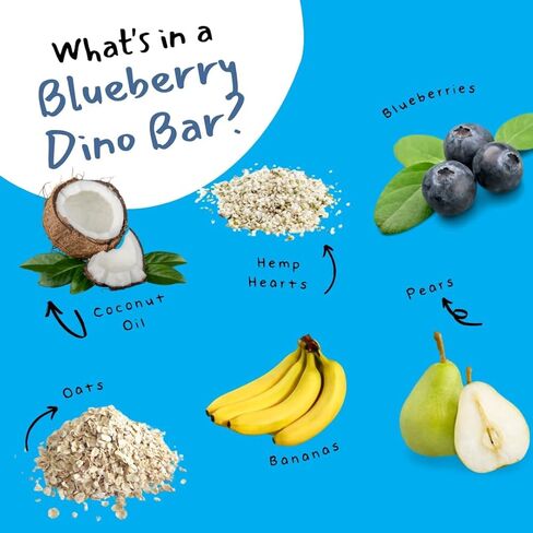Dino Bars | Organic Fruit Bar for Kids | Organic Toddler Bars and Dinosaur Snacks | Fruit + Oats + Hemp Hearts + Coconut Oil with Edible Paper (12 Count (Pack of 1), Try Them All) in Saudi Arabia