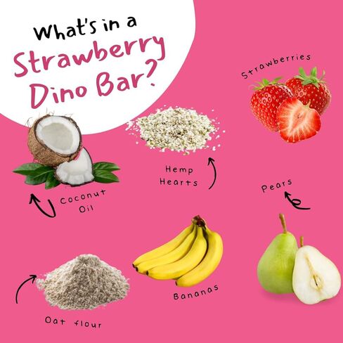 Dino Bars | Organic Fruit Bar for Kids | Organic Toddler Bars and Dinosaur Snacks | Fruit + Oats + Hemp Hearts + Coconut Oil with Edible Paper (12 Count (Pack of 1), Try Them All) in Saudi Arabia