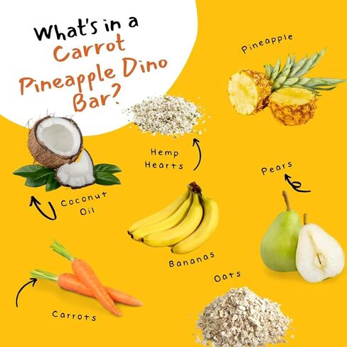 Dino Bars | Organic Fruit Bar for Kids | Organic Toddler Bars and Dinosaur Snacks | Fruit + Oats + Hemp Hearts + Coconut Oil with Edible Paper (12 Count (Pack of 1), Try Them All) in Saudi Arabia
