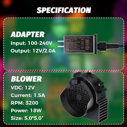2 حزمة بديلة لمروحة قابلة للنفخ، منفاخ مروحة هواء 0.8 أمبير مع محول 1.0 أمبير و3 سلاسل إضاءة لمبات LED للهالوين وعيد الشكر وعيد الميلاد القابلة للنفخ (IP68 مقاومة للماء، 3.8 * 3.8 بوصة) in Kuwait
