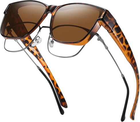GEGURI Fit Over Glasses Sunglasses Polarized for Men & Women, Stylish Wrap Around Design Sun Glasses UV400 Protection in Kuwait