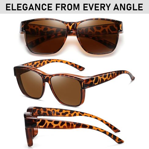 GEGURI Fit Over Glasses Sunglasses Polarized for Men & Women, Stylish Wrap Around Design Sun Glasses UV400 Protection in Kuwait