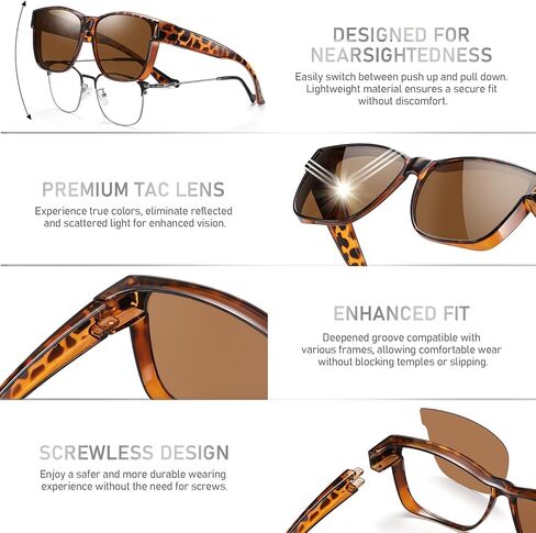 GEGURI Fit Over Glasses Sunglasses Polarized for Men & Women, Stylish Wrap Around Design Sun Glasses UV400 Protection in Kuwait
