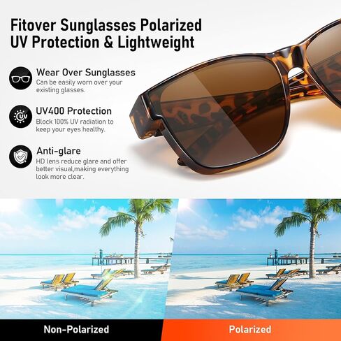 GEGURI Fit Over Glasses Sunglasses Polarized for Men & Women, Stylish Wrap Around Design Sun Glasses UV400 Protection in Kuwait