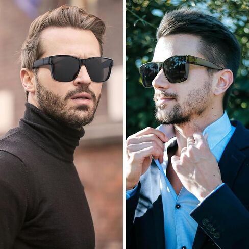 GEGURI Fit Over Glasses Sunglasses Polarized for Men & Women, Stylish Wrap Around Design Sun Glasses UV400 Protection in Kuwait