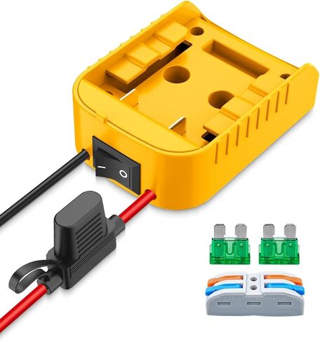طقم محول بطارية عجلة الترقية المتوافقة مع بطارية DeWalt M18 20V مع واقي جهد منخفض ، مجموعة تحويل البطارية للشاحنات التي يتم التحكم فيها بالراديو DIY والروبوتات ولعب السيارات in Kuwait