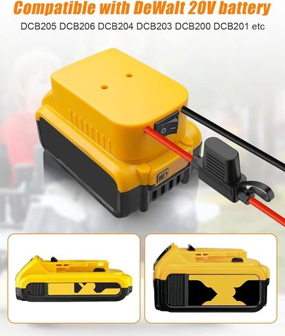 طقم محول بطارية عجلة الترقية المتوافقة مع بطارية DeWalt M18 20V مع واقي جهد منخفض ، مجموعة تحويل البطارية للشاحنات التي يتم التحكم فيها بالراديو DIY والروبوتات ولعب السيارات in Kuwait