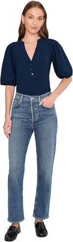 Madewell Women's Puff Sleeve Knit Top in Saudi Arabia