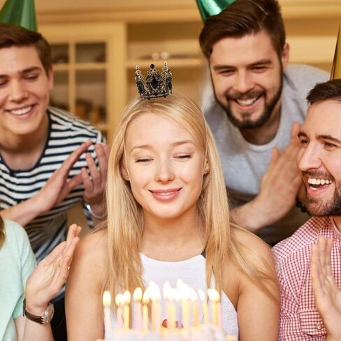 Birthday Queen Sash for Women Tiara & Crowns Headbands for Girls Happy Birthday Party Accessories Favor Supllies Leona Black Silver Pink, 2 Pack in Saudi Arabia