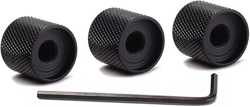 Vaguelly 3pcs Black Electric Bass Guitar Volume and Tone Control Knobs with Hole Durable Dome Knobs for Replacement Fits Shaft Import Pots Includes Wrench for Easy Installation in Saudi Arabia