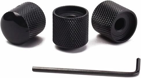 Vaguelly 3pcs Black Electric Bass Guitar Volume and Tone Control Knobs with Hole Durable Dome Knobs for Replacement Fits Shaft Import Pots Includes Wrench for Easy Installation in Saudi Arabia