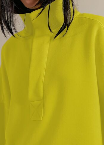 Mock Neck Sweatshirts for Women Oversized Button Fleece Henley Pullover Tops 2025 Casual Long Sleeve Trendy Clothes in Saudi Arabia
