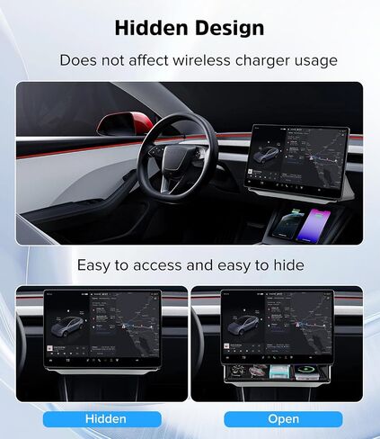 Custom-Fit Center Console Organizer Under Screen Storage Box with Anti-Slip Mat for Tesla Cybertruck 2024 2025, Easy Install Tray for Tesla Cybertruck Accessories in Kuwait